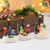 Glowing Resin Christmas Decor Mini House Lamp Ornament Light Up Festive Table Decor Holiday Gift Warm White LED Night Light Christmas Scene