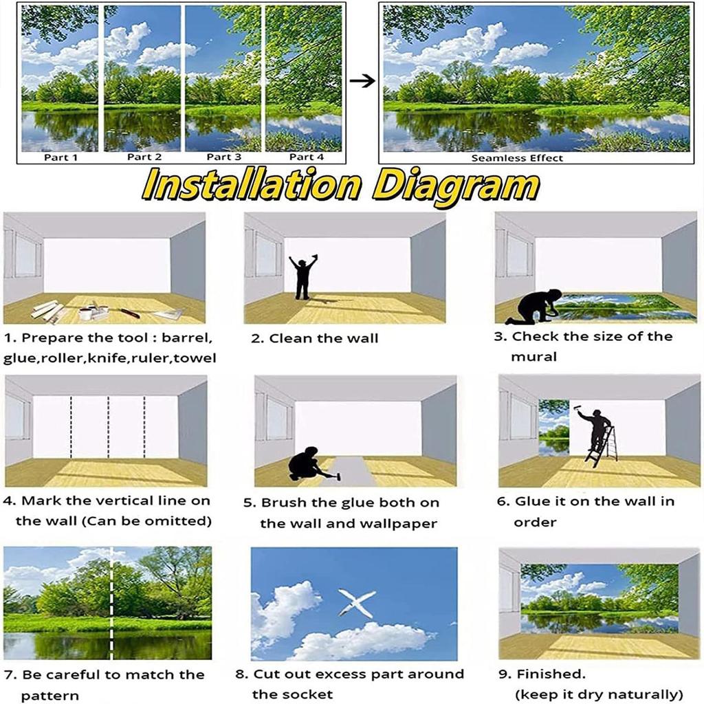 3d Photo Mural Waterfall Water Wallpaper Living Room Bedroom Hand-Painted Wall Mural