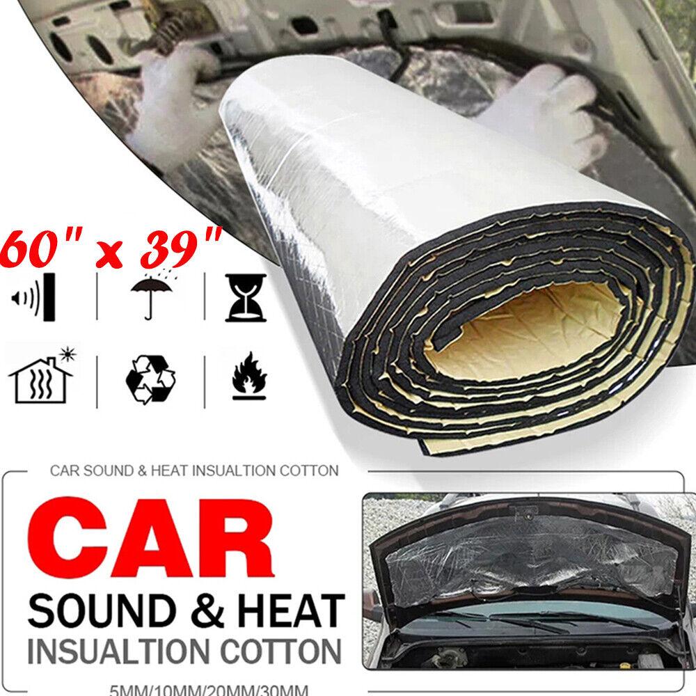 1/1.5/2/3m 1000*10mm Car Hood Engine Firewall Heat Mat Deadener Sound Noise Proof Insulation Deadening Aluminum Foil