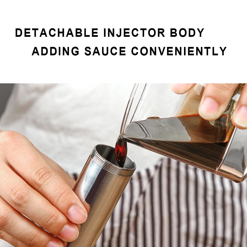 Инжектор для маринада для мяса, нержавеющая сталь 304, 3 иглы, приправа для соуса, барбекю, курильщика, гриль, зверь, индейка