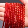 Bracelets For Jewelry Making Round Loose Beads DIY Red Carnelian Agate Natural Stone 4/6/8mm1 Strand Beads  Beads