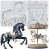 Horse Silicone Mold Carousel Fondant Molds Cake Decorating Tools Cupcake Topper Candy Resin Clay Chocolate Gumpaste Mold