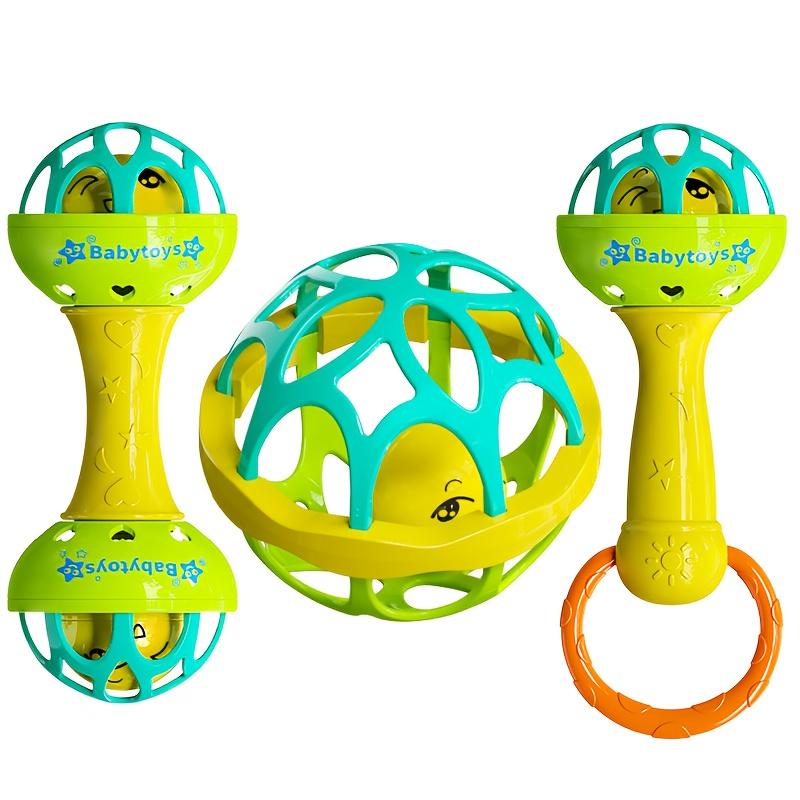 Colorful Hand-Cranked Bell & Ball Toy for Infants & Young Children - Safe ABS Material, Sensory Learning & Motor Skills