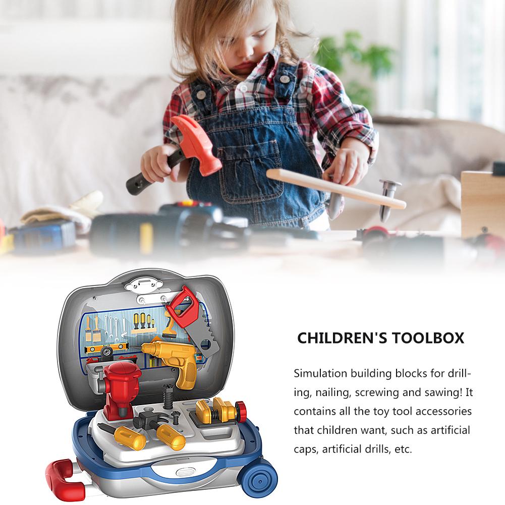 Kids Toolbox Kit Educational Toys Simulation Repair Tool Toys Drill Plastic Game Learning Engineering Pretend Play Toys For Boy