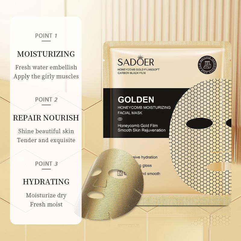 24k Gold Honeycomb Sheet Mask Moisturizes and Removes Wrinkles Honey Essence Delicate Skin Collagen Firming Skin