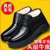Leather Wool Men's Shoes Cotton Shoes Men's Winter Velvet Leather Shoes Thickened Warm Non-slip Snow Dad