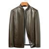 Men's Middle-Aged & Elderly Leather Jacket - Autumn/Winter, Warm, Thick, Windproof, Cycling Outerwear.