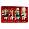 4Pcs Wood Christmas Nutcracker Desktop Decoration Handcrafted Xmas Figurine