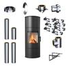 Freestanding Fireplace Stove KRATKI ROLLO W 7kW Ø150 External Chimney Set