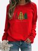 Women Winter Clothing Christmas Printed Casual Sweatshirt Long Sleeve Tops T-shirt Ladies Round Neck Pullover Sweater