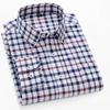 Pure Cotton Long Sleeve Office Men Plaid Shirts Button Collar for Business Checked Design Comfortable Male Clothing with Chest Pocket