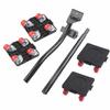 6 Pcs Furniture Moving Transport Roller Set Removal Lifting Moving Tool Set Wheel Bar Mover Moving Heavy Stuffs Device Hand Tool