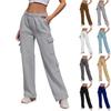Women's Fashion Casual High Waist Trousers Workwear Pocket Sports Sweatpants