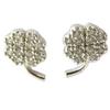 [P1708] - White 'Clover' Silver Earrings
