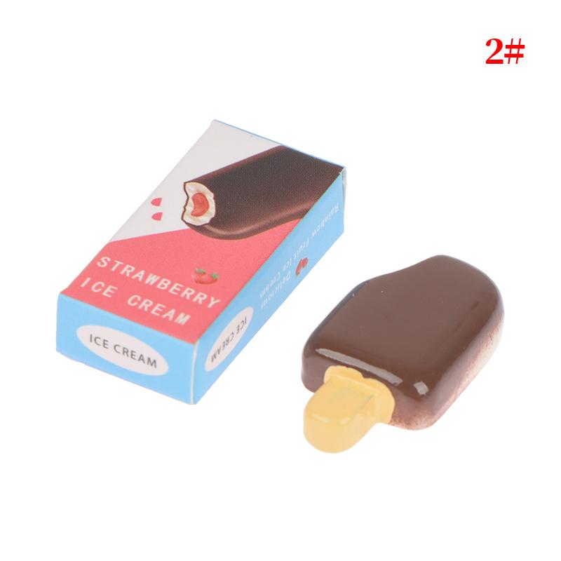 1Set 1:12 Dollhouse Mini Rainbow Ice Cream Chocolate W/Packaging Box Decor Toy