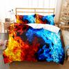 Ice and Fire Pattern Duvet Cover Set Single Double Size Polyester Comforter Cover for Teens Adults Bedding Set with Pillowcase
