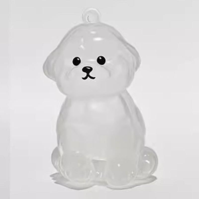 Cartoon Dog Shape Dog Hair Storage Box Hair Grooming Transparent Pet Hair Keychain Diy Handmade Acrylic Puppy Pendants Backpack