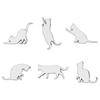Catland Car Sticker Cat Emblem Charm Cat Emblem Cute Stylish Plate Sticker Car Sticker 3D Metal Waterproof Cat Shape Decal Sticker Label for Car