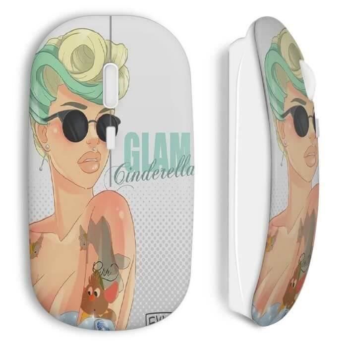 Wireless Mouse - Pin Up - Cinderella - White - USB Wi-Fi - Compatible Mac and PC