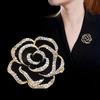 1Pc Rhinestone Camellia Flower Brooches For Women Enamel Pin Fashion Jewelry