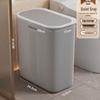 Compact Bathroom Corner Trash Can with Press-Down Lid