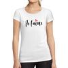 Tee-Shirt Femme Manches Courtes Je Taime T-Shirt Imprime Lettres