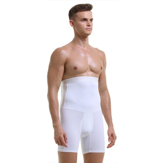 Men Breathable High Waist Slimming Bodysuit Shorts Compression Shapewear Pants