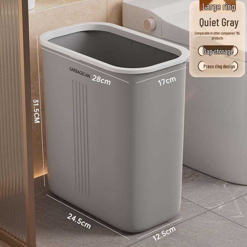 Compact Bathroom Corner Trash Can with Press-Down Lid