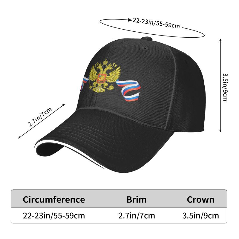Classic Coat Of Arms Of Russia Baseball Cap Unisex Women Personalized Adjustable Unisex Russian Flag Patriotic Dad Hat Summer