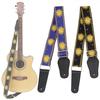 Fashion Guitar Strap Sun Flower Pattern Genuine Leather Ends with for Acoustic Electric Guitar Bass