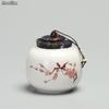 Ceramic Tea Caddy Canister Mini Portable Travel Sealed Can Kitchen Food Storage Tanks Porcelain Candy Jars
