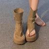 Small Thick-soled Toe Roman Sandals Women's 2025 Summer New Fashion High-end Small Height-increasing Cool Boots