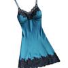 Satin Sleepwear Women Ladies Nightwear Nightdress Sexy Lingerie with Chest Pads