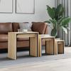 Coffee Tables, Nestable, 3 Pcs, Sonoma Oak