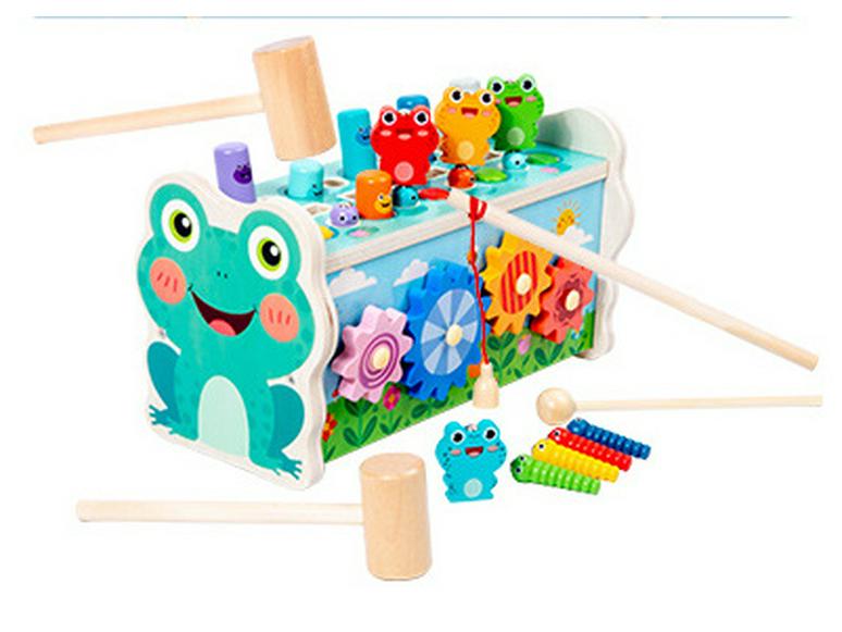 Wooden Baby Hammering Table for Early Education, Ages 6-24 Months