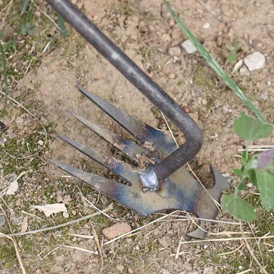 Инструмент для ленивой прополки, инструмент для прополки, двойного назначения, ручная мотыга для удаления сорняков, 4 зубца, кованая ручная машина из марганцевой стали