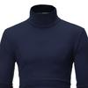 Warm Knitted Shirt Chic Top Turtleneck Solid Color Stretchy Knitted Shirt