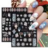5D Embossed Christmas Nail Stickers Decals Snowflakes Deer Bells Seashell Starfish Winter Nail Art Decoration