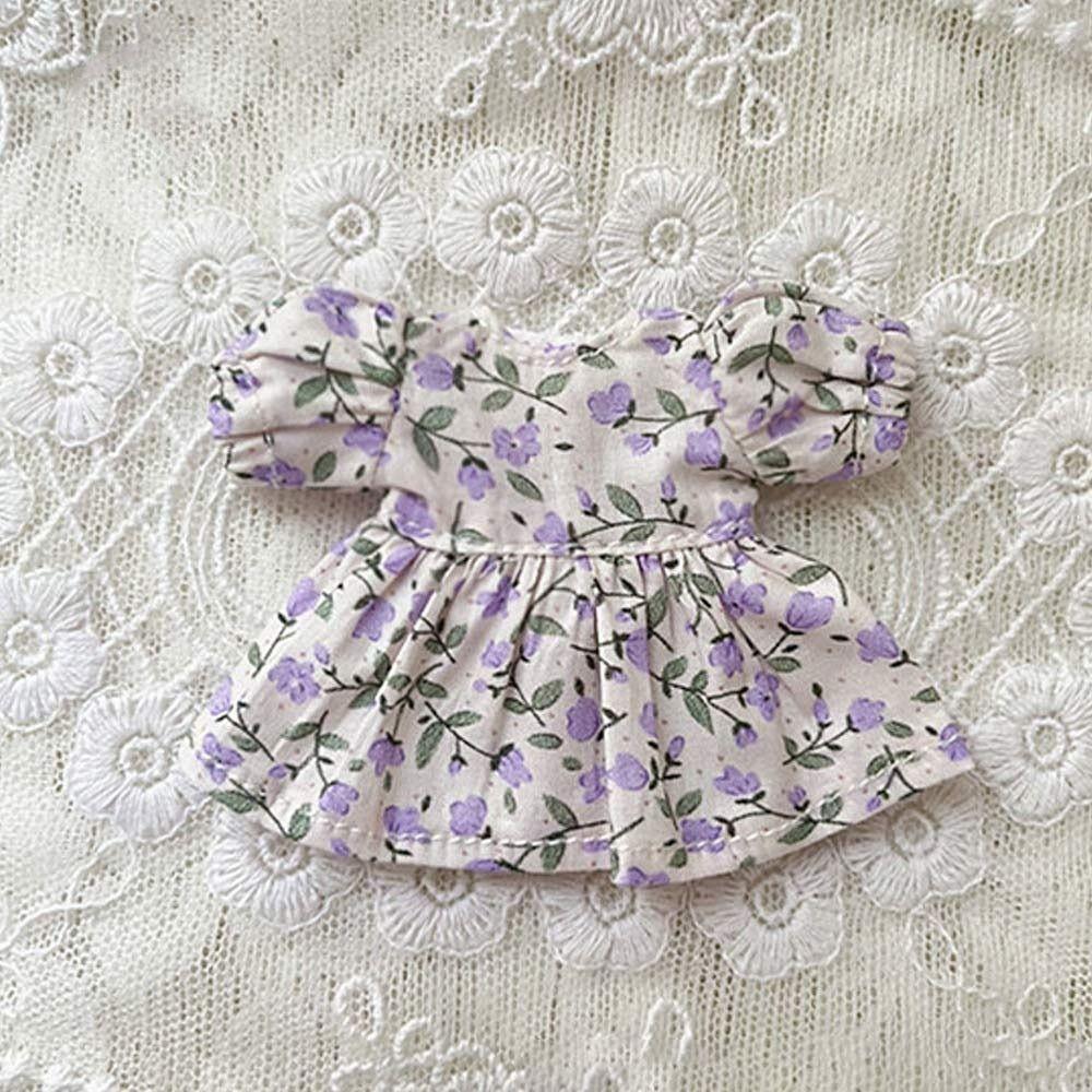 Handmade Printed Dresses Lotus Leaf Sleeve White Cardigan for 1/11 OB11 Dolls/for 1/12 BJD