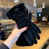 Breathable Little Bear Padded Gloves Warm Bicycle  Gloves  Women