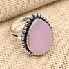 Beautiful Pink Chalcedony Gemstone Handmade 925 Sterling Silver Ring Jewelry