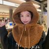WTEMPO Autumn Winter Large Size Hooded Shawl Hats Women's Thickened Plush Warm Hats Outdoor Cycling Skiing Soft Ear Protection Hats