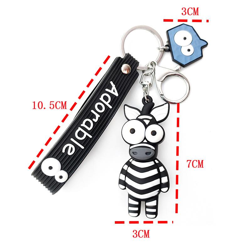 Cartoon Keychain Women Men Zebra Giraffe Keychain Funny Toy Car Accessories Gifts Novelty