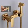 Brass Shower Tap Bidet Faucet Washer Mixer Muslim Shower Ducha Higienica Cold & Hot Water Mixer Crane Square Shower Spray