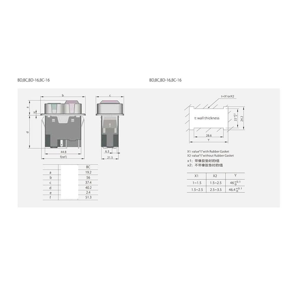 KJD17B KEDU Industrial Electromagnetic Pushbutton Switches for Lathes 2NO 5Pins