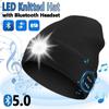 LED Luminous Cap Bluetooth Headphones Hat Wireless Music Winter Knitted Beanie Warm Hat for Outdoor Sport Cycling