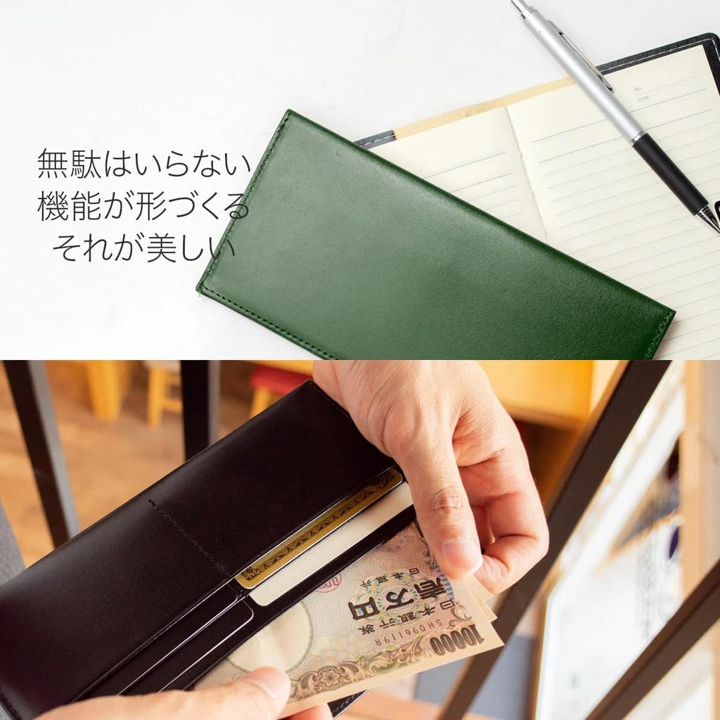 Dom Teporna Slim Wallet with No Coin Made of Genuine Italian Long Wallet with Card Case and Bill Royal for Men and Women Pocket, Leather, Case, Blue,