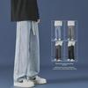 Men's 2023 Autumn Hong Kong Style High Street Casual Jeans: Trendy, All-Match, Straight-Leg Pants