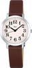 Riki Riki Watanabe Watch Curved Inorganic Glass Quartz Cowhide Leather AKQK409 Brown [Seiko Watch] (Calf)