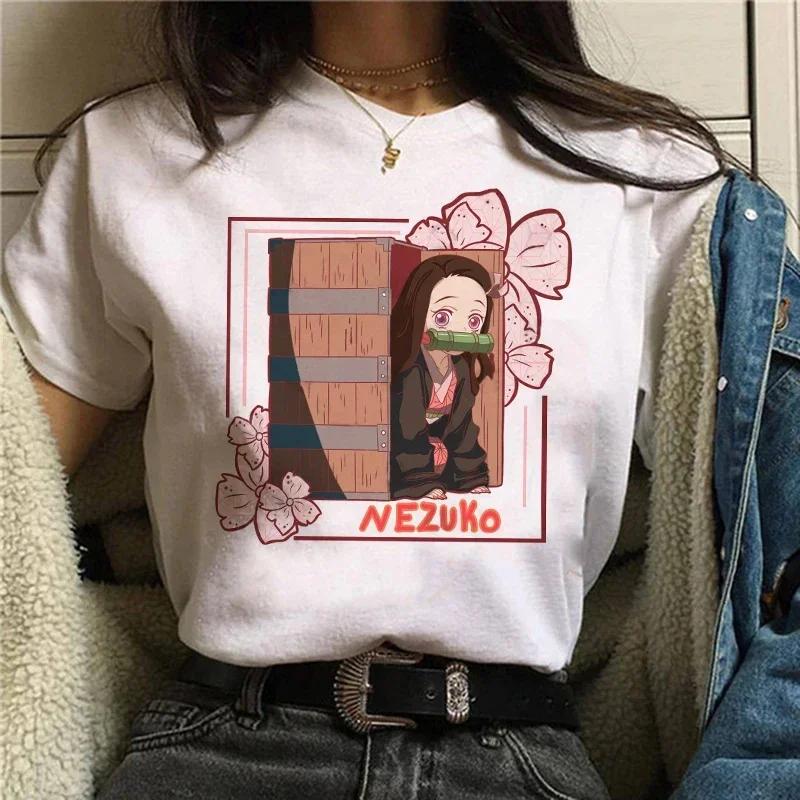 Demon Slayer T Shirt Women Kimetsu No Yaiba Nezuko Tshirt FeUnisex Tanjirou Kamado Graphic Tee Shirt Japanese Anime Unisexga T-shirt